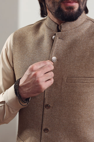 Skin Textured Yarn Dyed Waistcoat (2-Piece) - Image 2