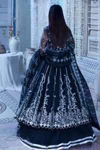 Midnight Black Embroidered Organza Anarkali (2-Piece) - Image 4