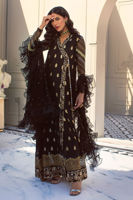 Black Gota Lorex Silk Net Angrakha (3-Piece) - Image 2