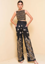 Black Embellished Korean Rawsilk Blouse and Pants (2-Piece) - Image 5