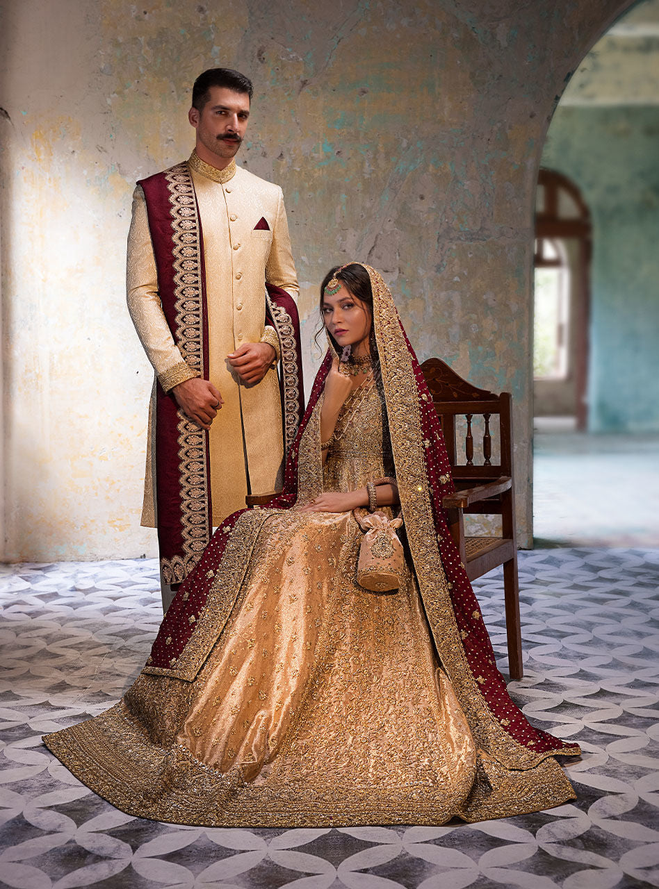 Black Embroidered Cotton Jacquard Sherwani (3-Piece) - Image 16