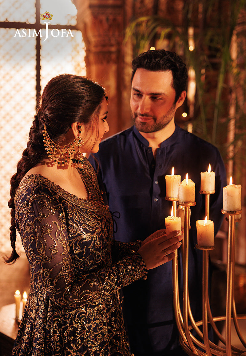 Black Embroidered Raw Silk Achkan Sherwani (3-Piece) - Image 3