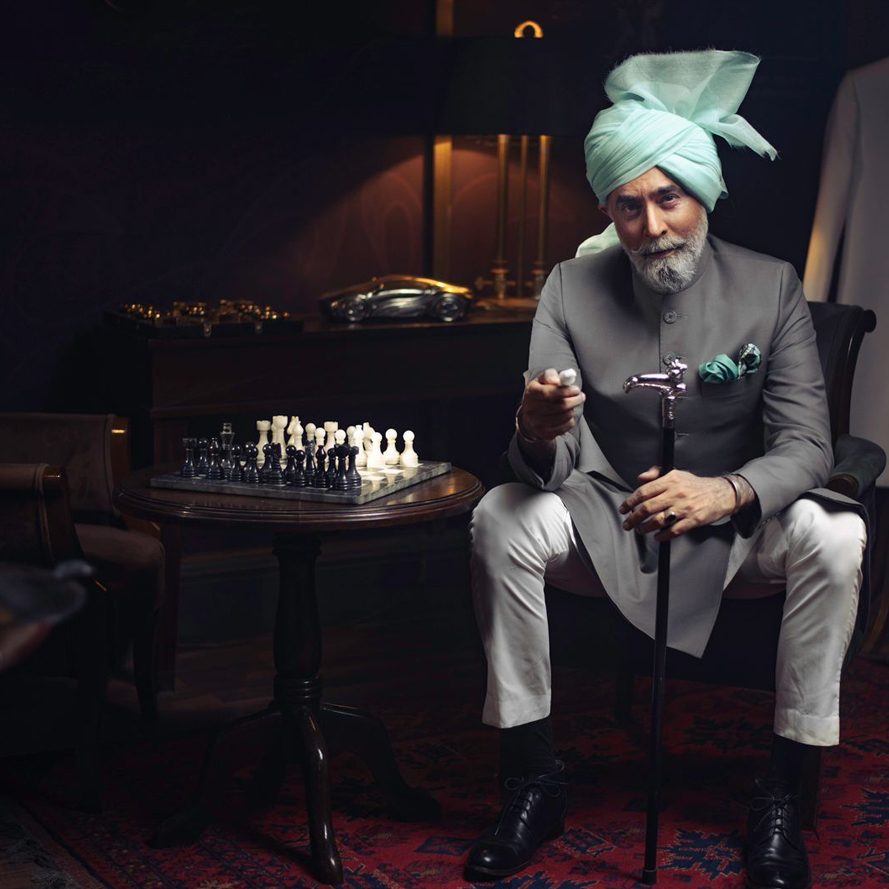 Coral Black Silk-Blend Achkan Sherwani (3-Piece) - Image 3