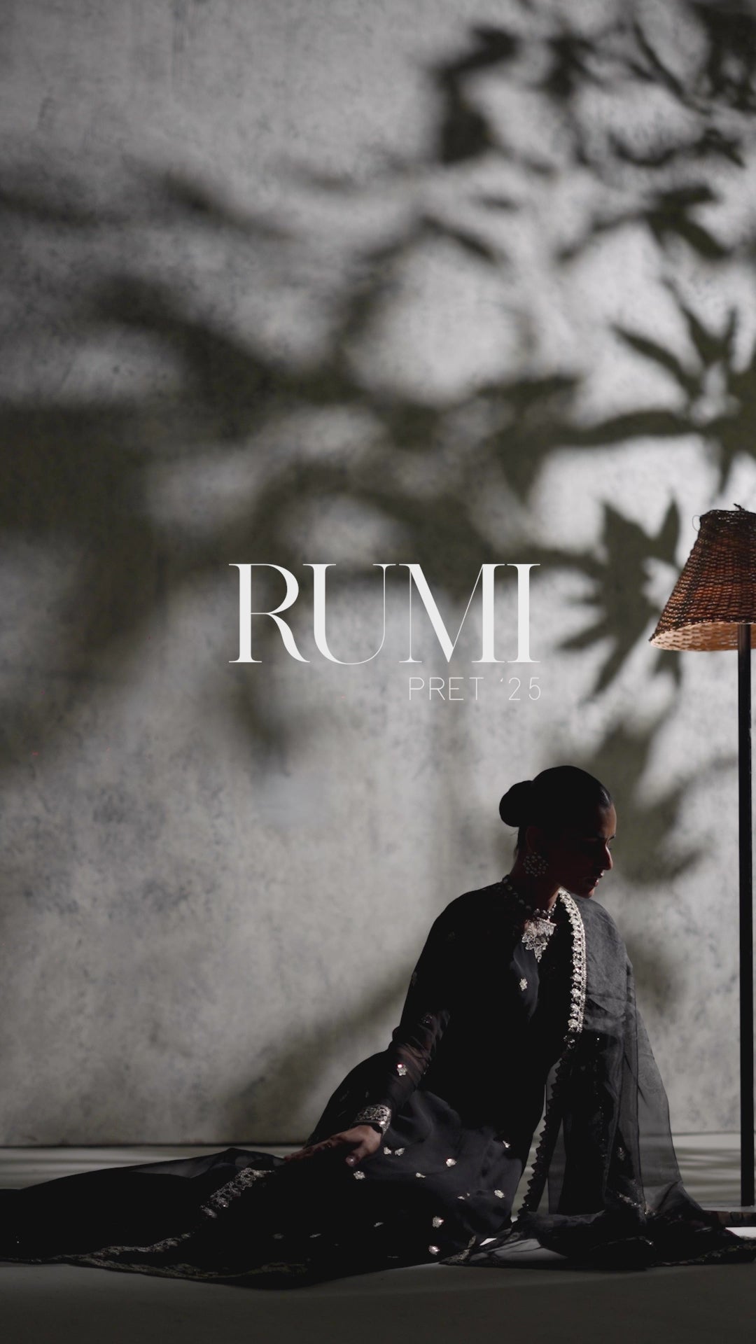 Black Embroidered Chiffon Anarkali Dress (2-Piece) - Image 5