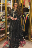 Black Chikankari Zardozi Anarkali Dress (2-Piece) - Image 2