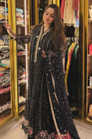 Black Chikankari Zardozi Anarkali Dress (2-Piece) - Image 3