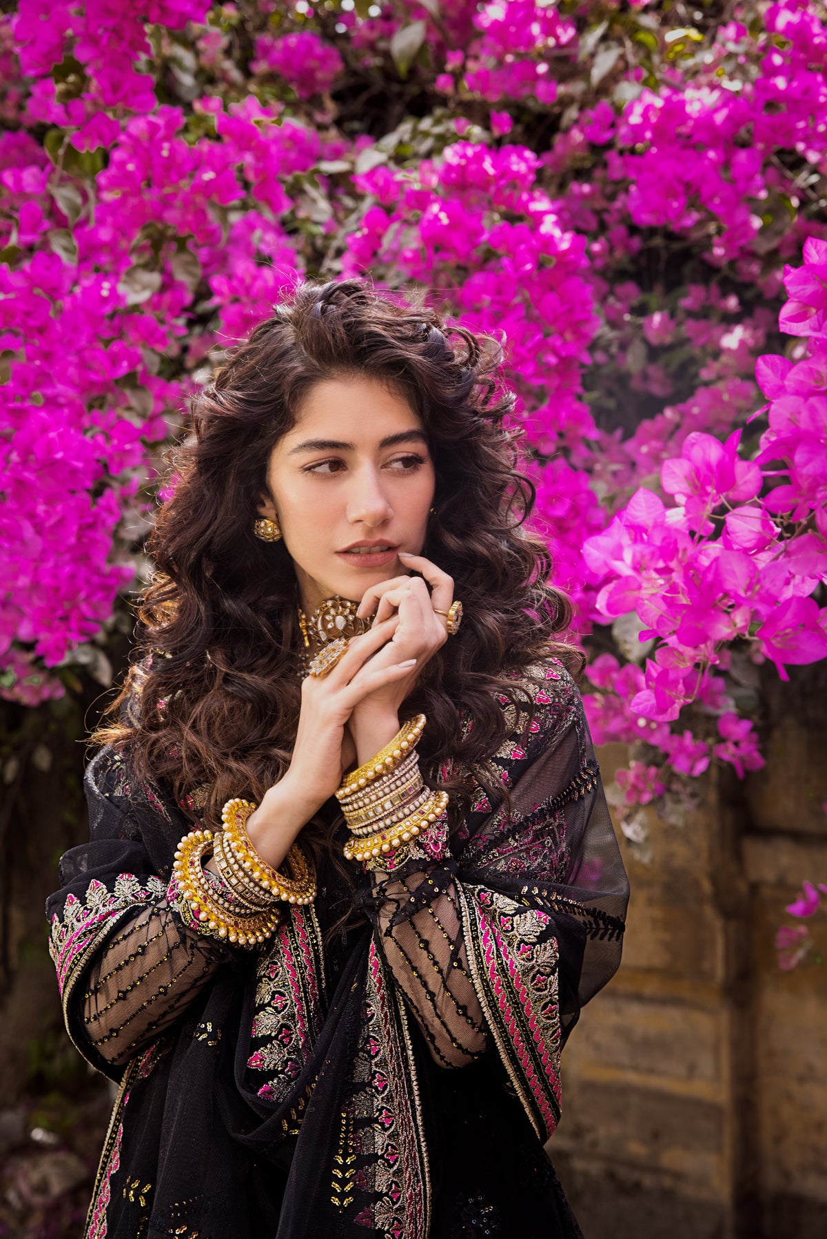 Black Embroidered Net Anarkali Dress (2-Piece) - Image 12