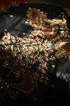 Black Zardozi Embroidered Silk Jamawar Chaadar (1-Pc) - Image 1