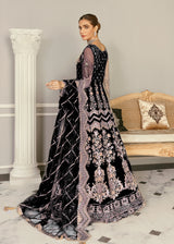 Black Hand-Embellished Net Formal Gown (2-Piece) - Image 4