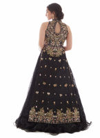 Pakistani Black Hand-Embellished Net & Organza Gown (2-Piece) - Image 10
