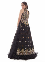 Pakistani Black Hand-Embellished Net & Organza Gown (2-Piece) - Image 9