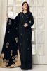 Pakistani Black Marori Embroidered Korean Raw Silk Gown (2-Piece) - Image 2
