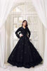 Pakistani Black Marori Embroidered Korean Raw Silk Gown (2-Piece) - Image 3