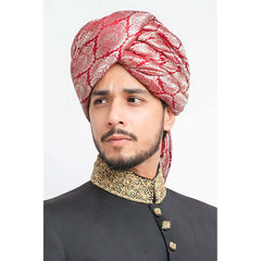 Jet Black Zardozi Embroidered 130's Suiting Sherwani (4-Piece) - Image 3