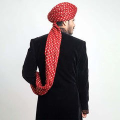 Jet Black Zardozi Velvet Groom Sherwani (3-Piece) - Image 5