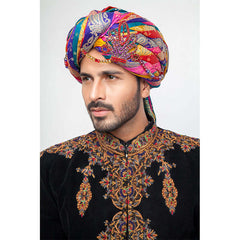 Black Zardozi Velvet Groom Sherwani (3-Piece) - Image 3