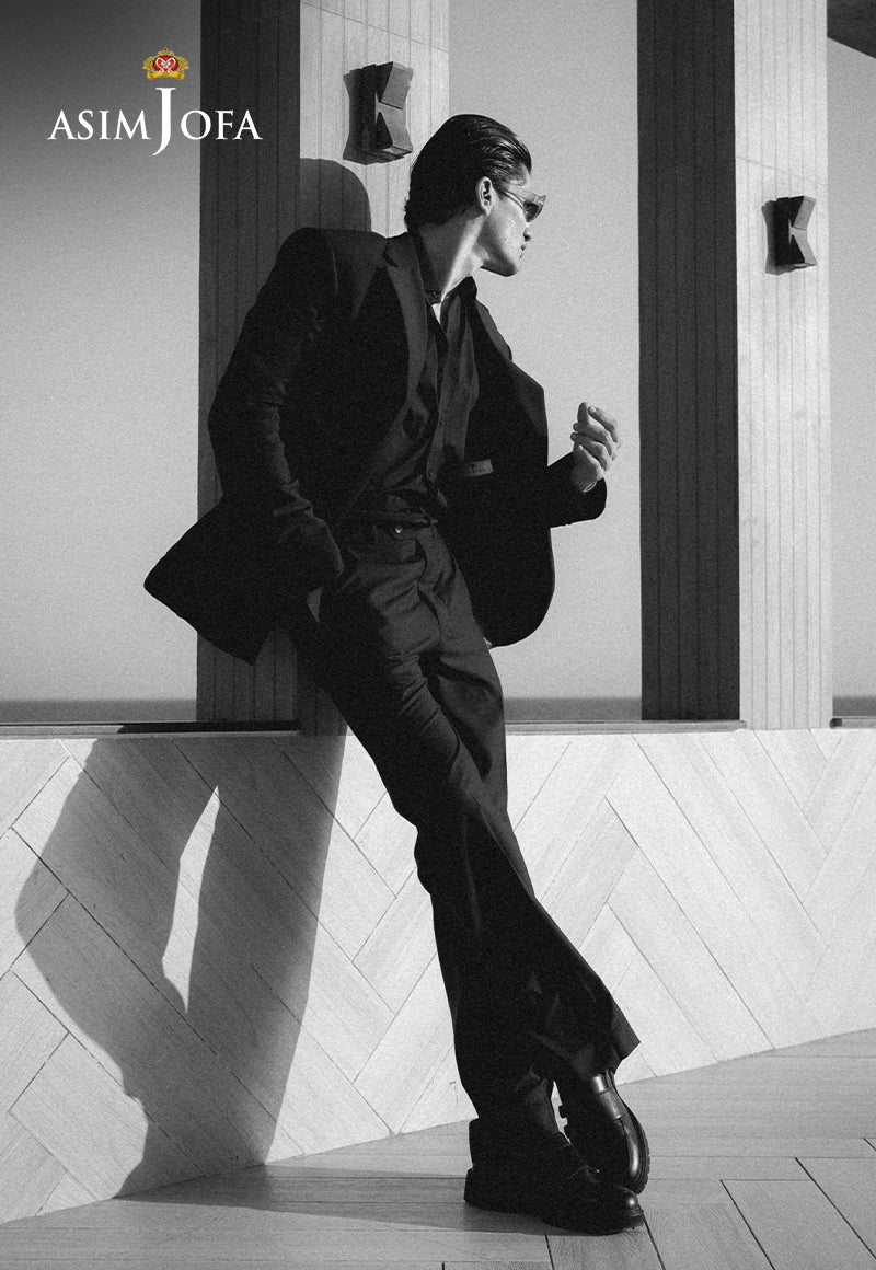 Black Embroidered Suiting Fabric 2-Piece Suit (Groom) - Image 6