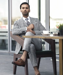 Black & White Check Pure Wool 3-Piece Suit - Image 2
