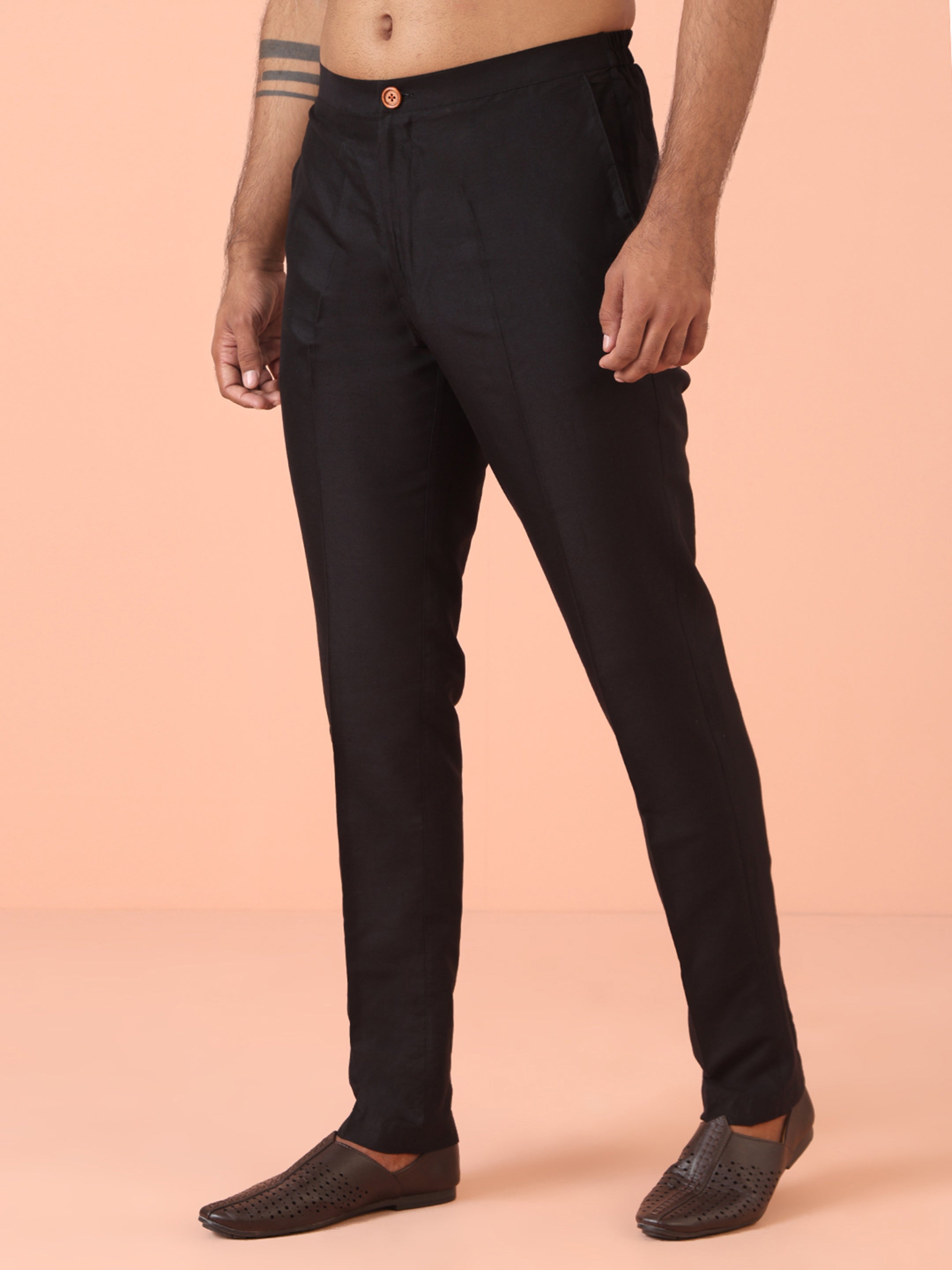 Black Sequinned Blended Indo Western Sherwani (3-Piece) - Image 7