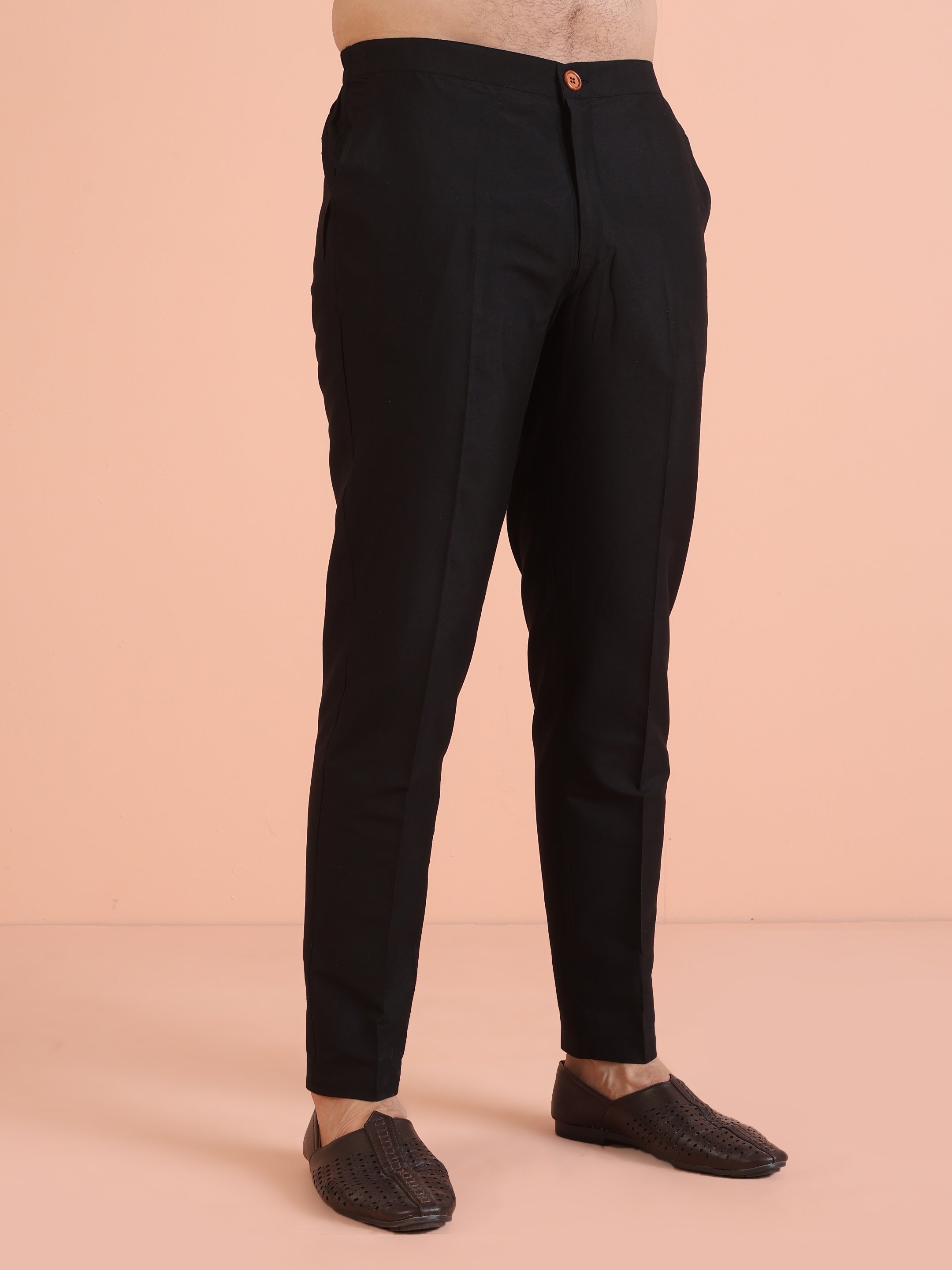 Black Silk Blend Indo-Western Sherwani (2-Piece) - Image 6