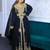 Pakistani Black Zari Embroidered Georgette Kaftan (2-Piece) - Image 3