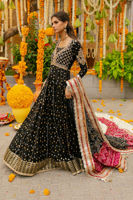 Black Gota Zari Georgette Kalidar Dress (2-Piece) - Image 10