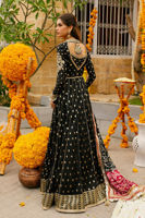 Black Gota Zari Georgette Kalidar Dress (2-Piece) - Image 12
