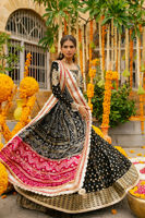 Black Gota Zari Georgette Kalidar Dress (2-Piece) - Image 5