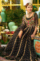 Black Embroidered Net Organza Kalidar (3-Piece) - Image 8