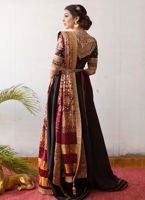 Black Hand-Embellished Raw Silk Kalidaar (2-Piece) - Image 4