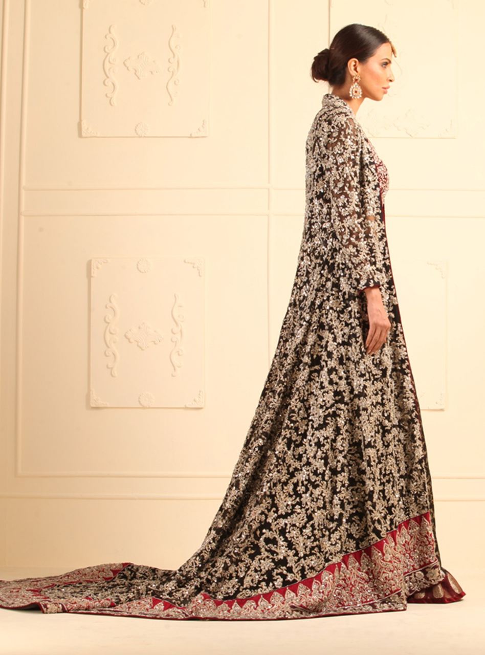 Black Kora Dabka Khaadi Net Lehenga (3-Piece) - Image 2
