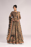 Pakistani Black Zardozi Resham Net Bridal Lehenga (3-Piece) - Image 7