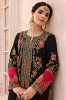 Pakistani Black Zardozi Silk Jacket with Teal Lehenga (2-Piece) - Image 7