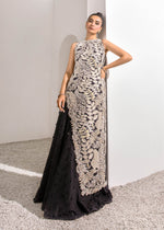 Black Embroidered Raw Silk Lehnga Set (3-Piece) - Image 6