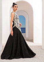 Black Embroidered Raw Silk Lehnga Set (3-Piece) - Image 7