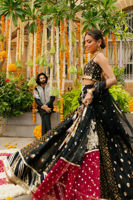 Pakistani Black Embellished Silk Lehenga Choli (3-Piece) - Image 12
