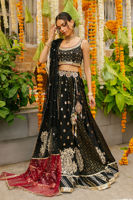 Pakistani Black Embellished Silk Lehenga Choli (3-Piece) - Image 6