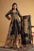 Pakistani Black Gold Embroidered Silk Organza Lehenga (3-Piece) - Image 5