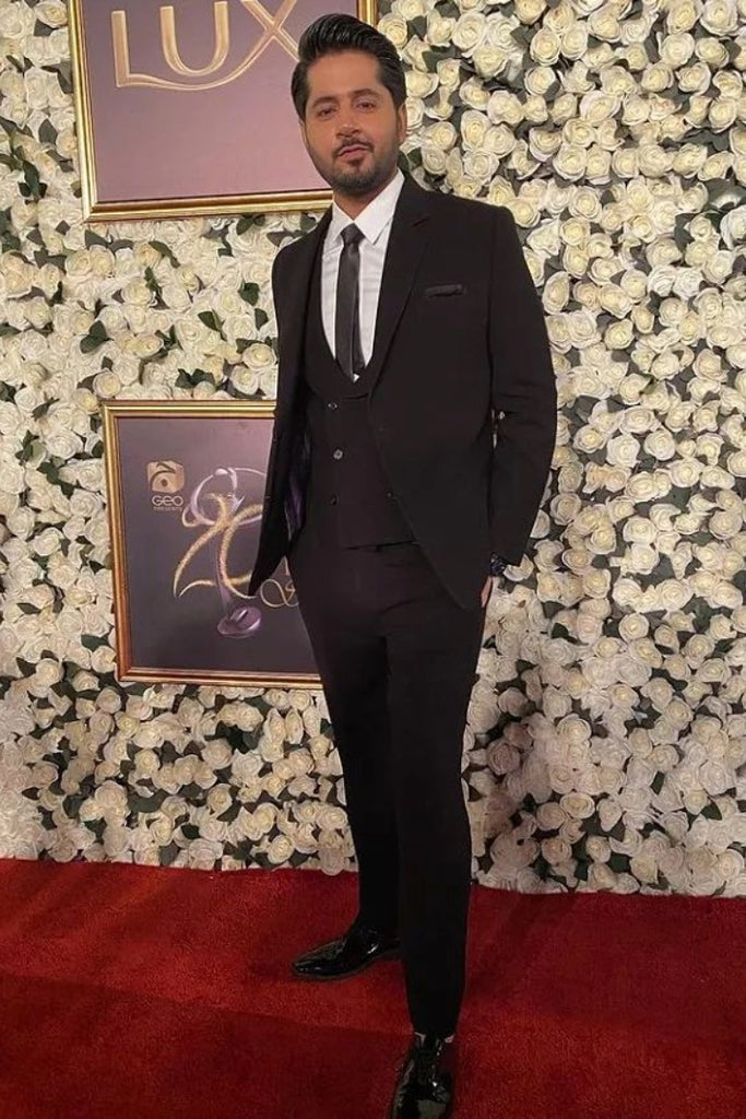 Black Armani Fabric 3-Piece Suit (Double-Breasted Waistcoat) - Image 1