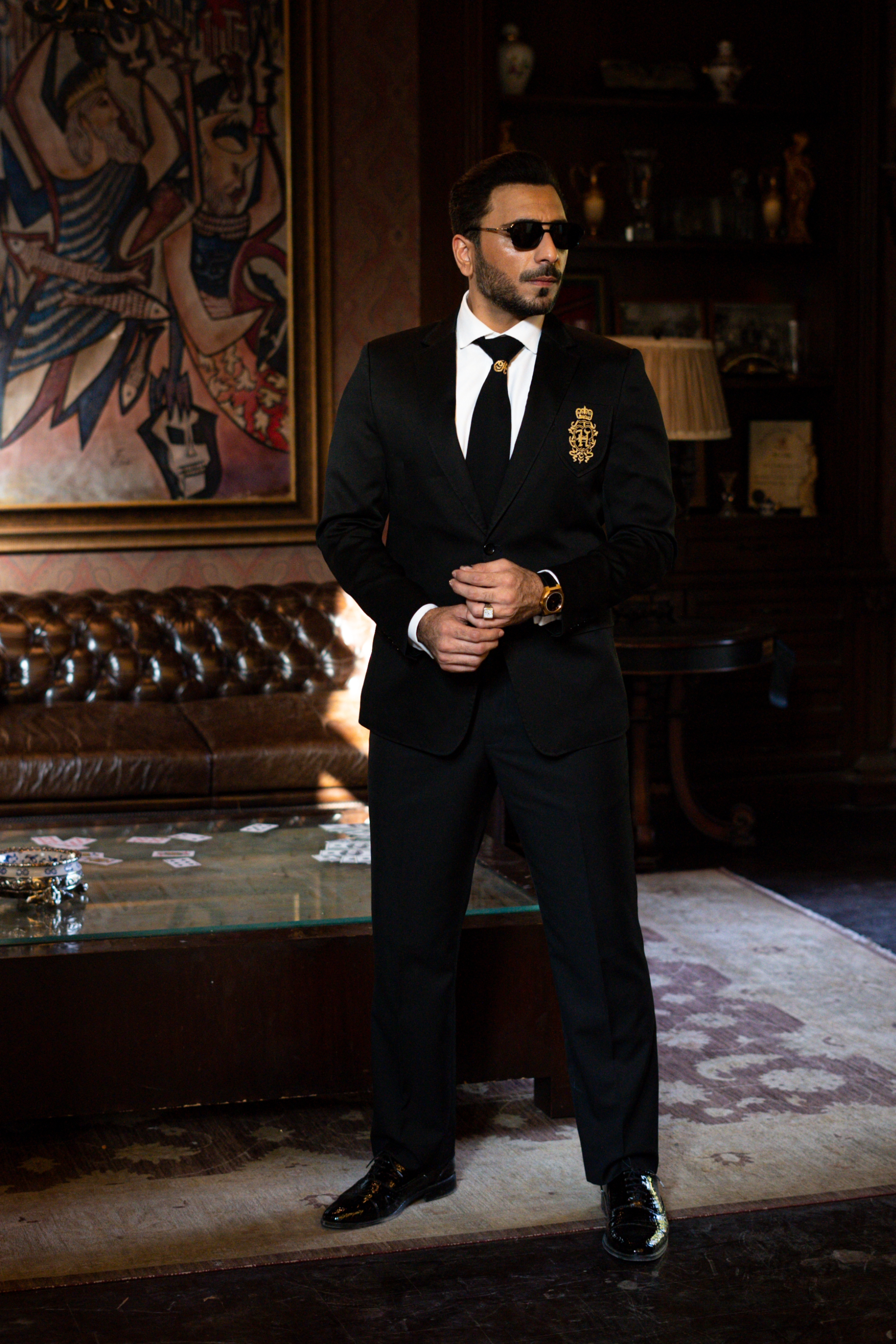 Black Golden Embroidered Armani Suit (2-Piece) - Image 2