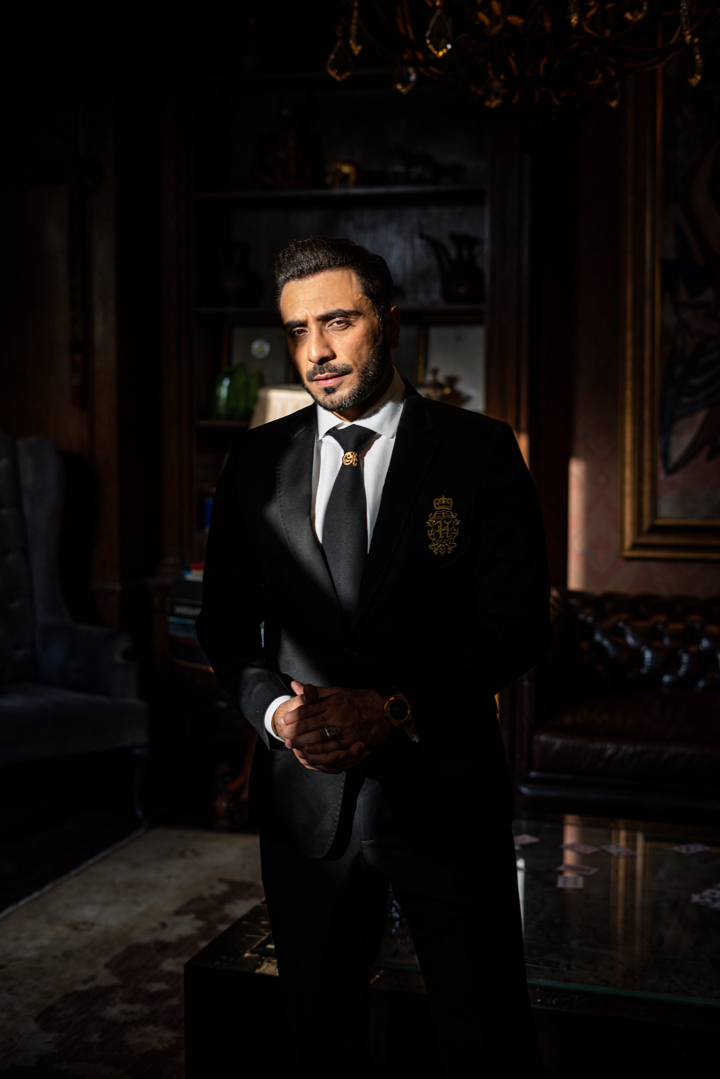 Black Golden Embroidered Armani Suit (2-Piece) - Image 3