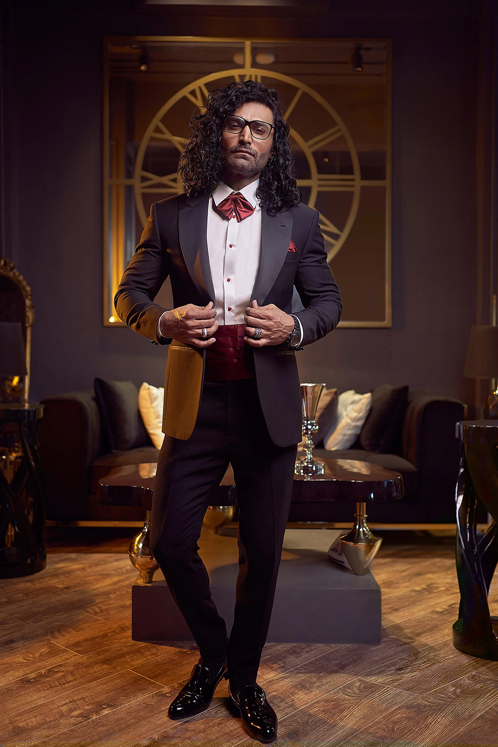 Black Satin Lapel Blended Suit Tuxedo (3-Piece) - Image 3