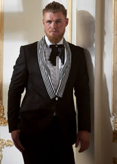 Black Embroidered Marina Tuxedo Suit (2-Piece) - Image 2