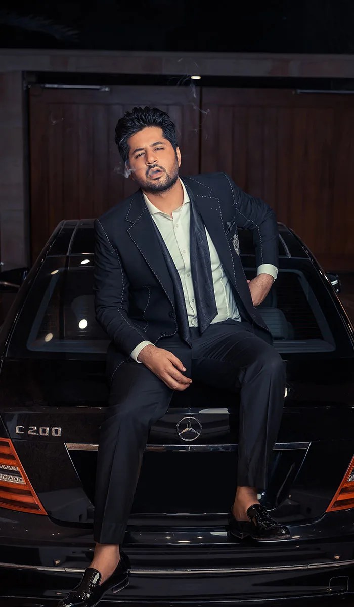 Black Contrast Stitch Fine Suiting Tuxedo (2-Piece) - Image 1