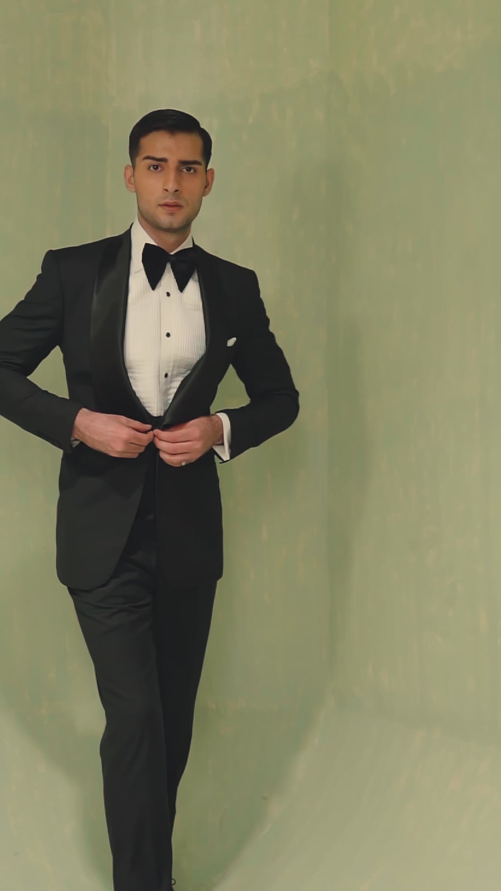 Black Hand-Stitched Terry Rayon Tuxedo (3-Piece) - Image 6