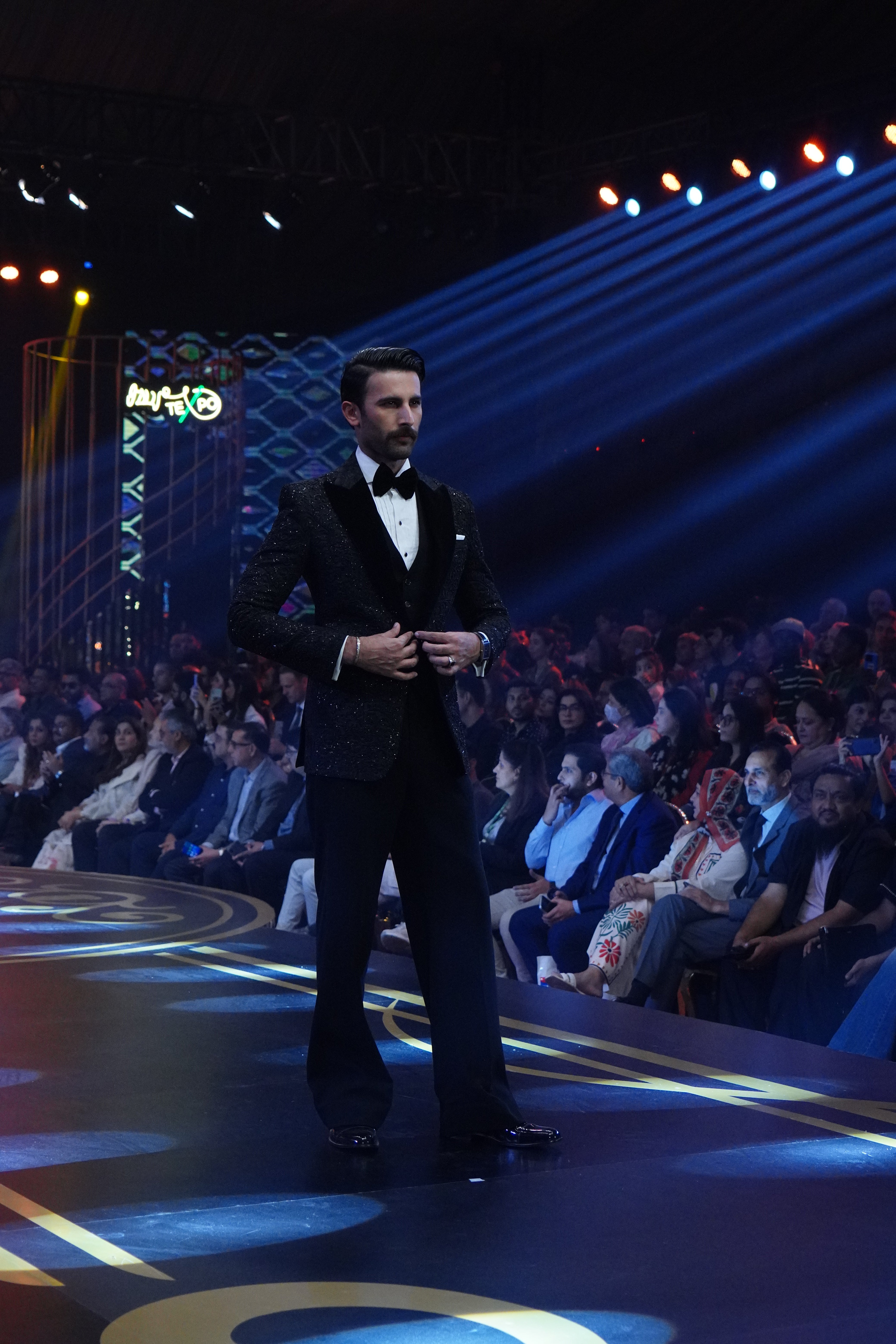 Black Hand-Embellished Velvet & Armani Tuxedo (3-Piece) - Image 3