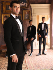 Black Shawl Lapel Wool Blend Tuxedo (3-Piece) - Image 2