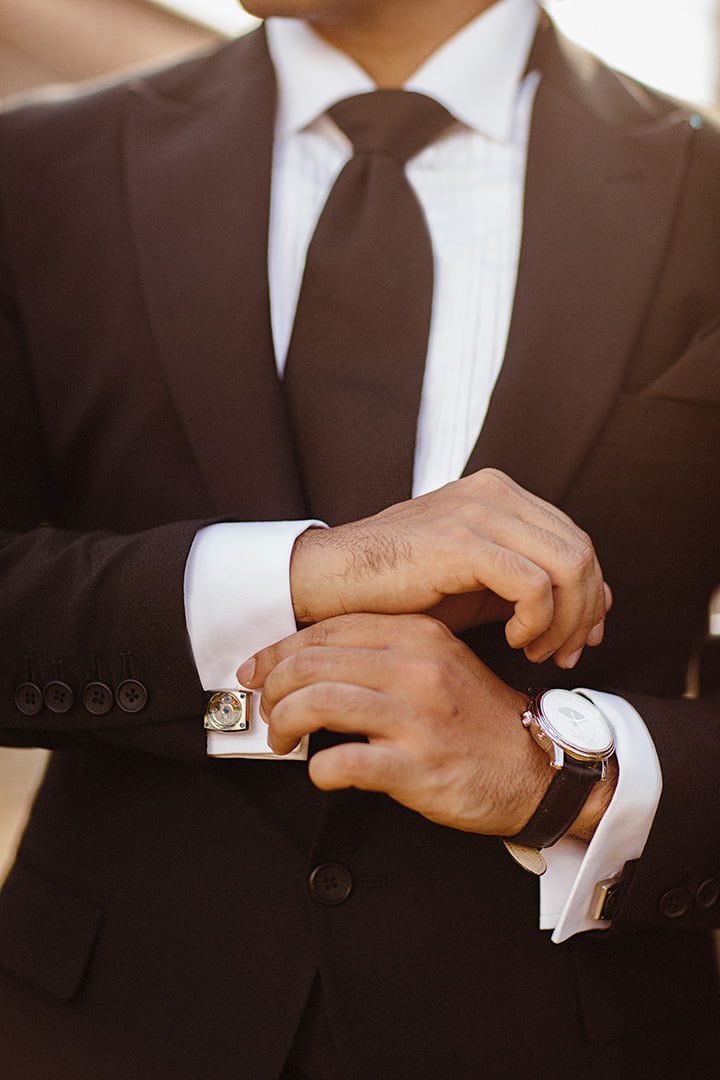 Black Hand-Stitched Wool-Blend Tuxedo Suit (2-Piece) - Image 3