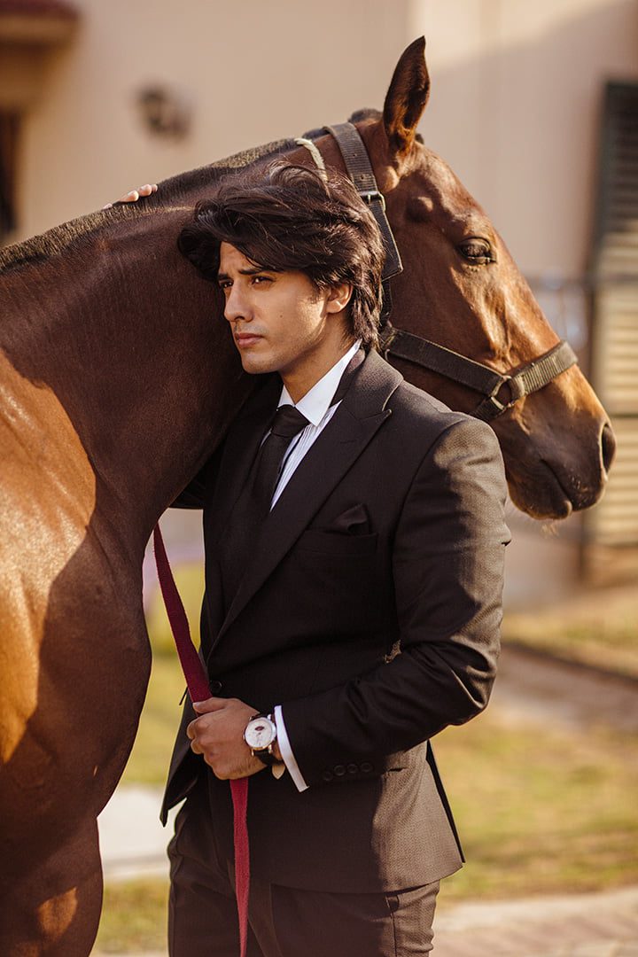 Black Hand-Stitched Wool-Blend Tuxedo Suit (2-Piece) - Image 4