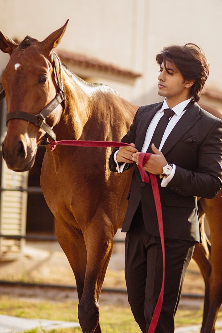 Black Hand-Stitched Wool-Blend Tuxedo Suit (2-Piece) - Image 5